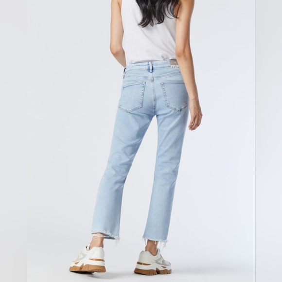 Mavi light wash Viola high rise slim straight leg cropped jeans size 27/29, NWT - Picture 2 of 15